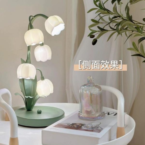 Đèn Bàn Cây Hoa Huệ Thiết Kế Kiểu Pháp Decor Bàn Học, Phòng Ngủ Lãng Mạn