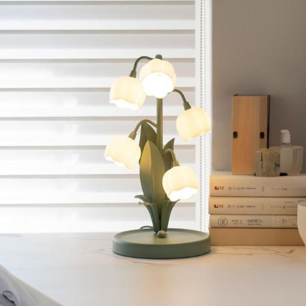 Đèn Bàn Cây Hoa Huệ Thiết Kế Kiểu Pháp Decor Bàn Học, Phòng Ngủ Lãng Mạn