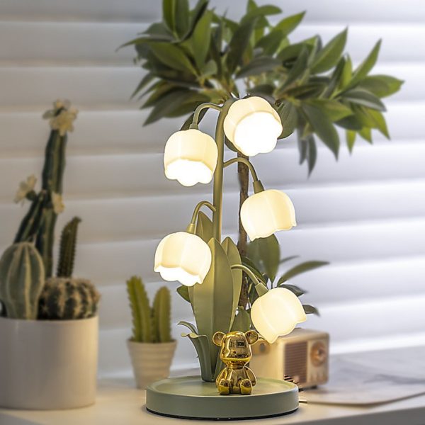Đèn Bàn Cây Hoa Huệ Thiết Kế Kiểu Pháp Decor Bàn Học, Phòng Ngủ Lãng Mạn