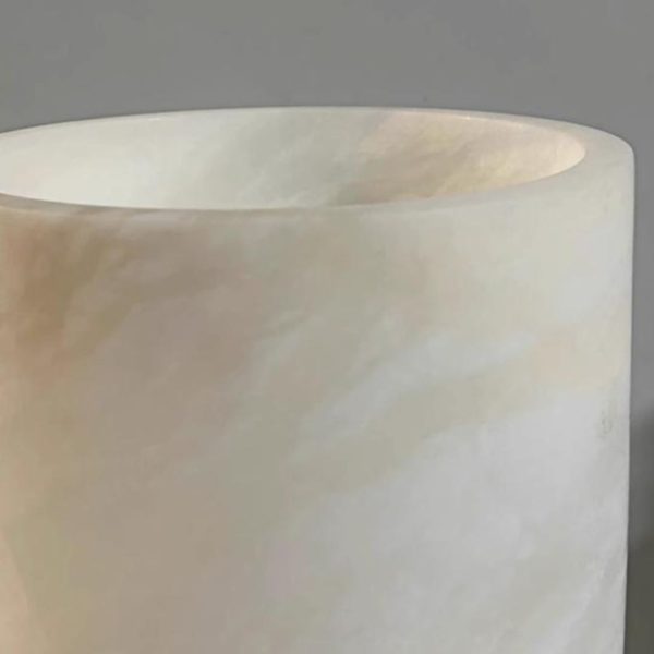 Đèn Bàn Đá Cẩm Thạch Trụ Tròn Cao Cấp Tối Giản Phong Cách Wabi Sabi Phòng Ngủ