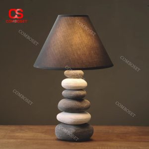 Đèn Bàn Gốm Xếp Tầng Nhiều Màu Phong Cách Wabi Sabi Decor Không Gian Nội Thất Độc Đáo
