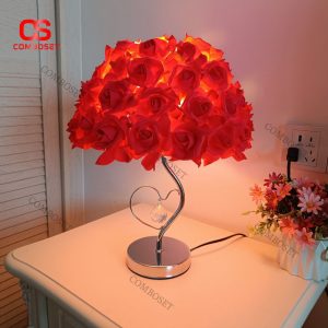 Đèn Bàn Hoa Hồng Trái Tim Làm Quà Tặng Lễ Tình Nhân, Quà Sinh Nhật Decor Phòng Ngủ