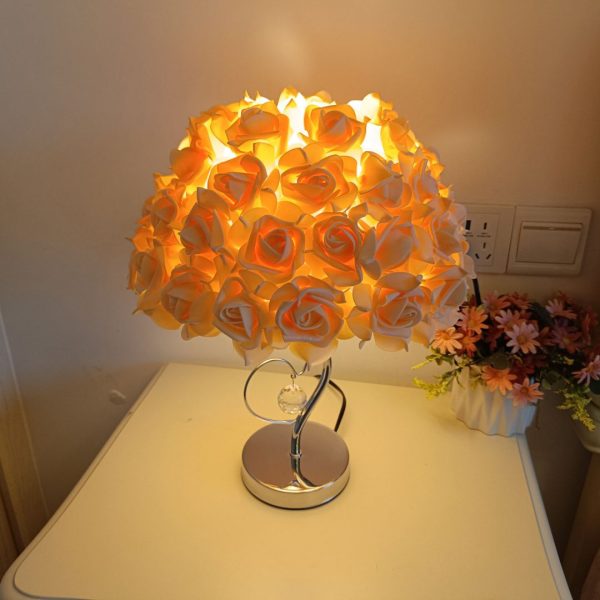Đèn Bàn Hoa Hồng Trái Tim Làm Quà Tặng Lễ Tình Nhân, Quà Sinh Nhật Decor Phòng Ngủ