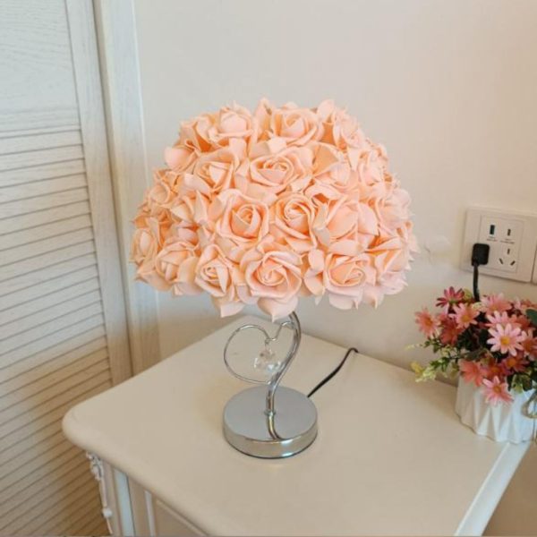 Đèn Bàn Hoa Hồng Trái Tim Làm Quà Tặng Lễ Tình Nhân, Quà Sinh Nhật Decor Phòng Ngủ
