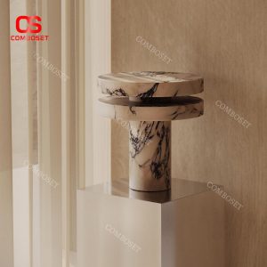 Đèn Bàn Nghệ Thuật Đá Cẩm Thạch Thiết Kế Phong Cách Châu Âu Sang Trọng Tối Giản