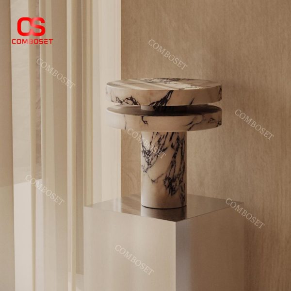 Đèn Bàn Nghệ Thuật Đá Cẩm Thạch Thiết Kế Phong Cách Châu Âu Sang Trọng Tối Giản