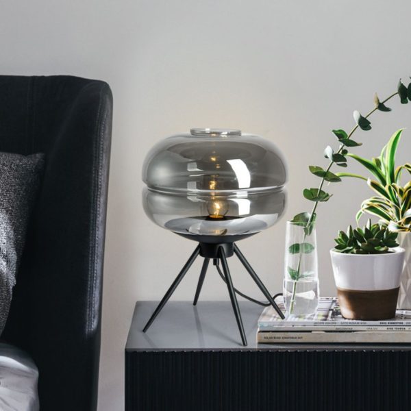 Đèn Bàn Thuỷ Tinh 4 Chân Đồng Chắc Chắn Decor Phòng Khách, Đọc Sách Thư Giãn
