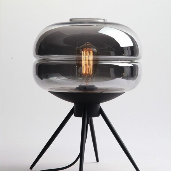 Đèn Bàn Thuỷ Tinh 4 Chân Đồng Chắc Chắn Decor Phòng Khách, Đọc Sách Thư Giãn