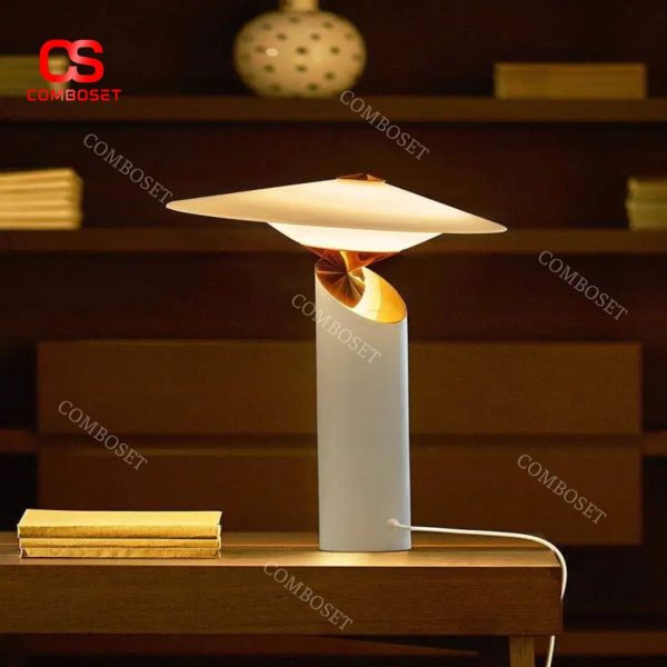 Đèn Bàn Trắng Đen Cá Tính Phong Cách Bắc Âu Decor Phòng Ngủ, Bàn Làm Việc Hiện Đại