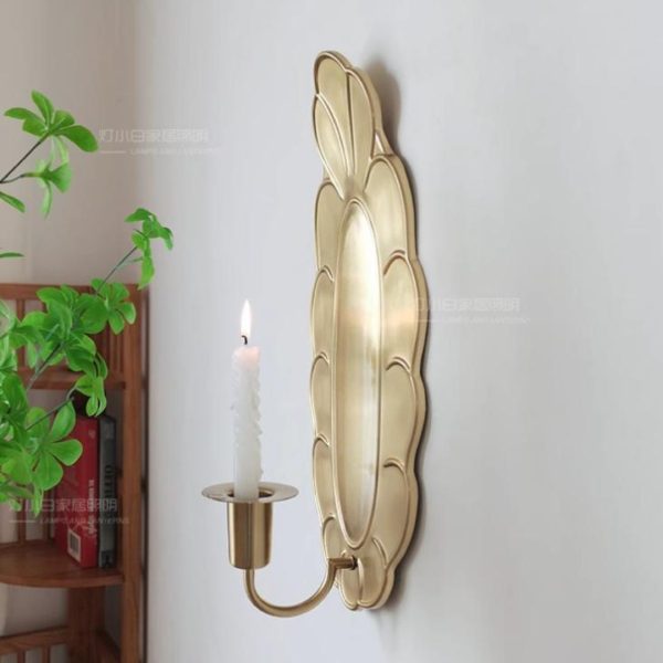Đèn Chân Nến Ốp Tường Cao Cấp Màu Vàng Đồng Bạc Retro Cổ Điển Phòng Khách, Phòng Tắm