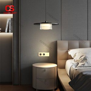 Đèn Chùm Đĩa Tròn Quang Phổ Bảo Vệ Mắt 3 Chế Độ Sáng Trang Trí Phòng Ngủ, Đọc Sách, Phòng Khách