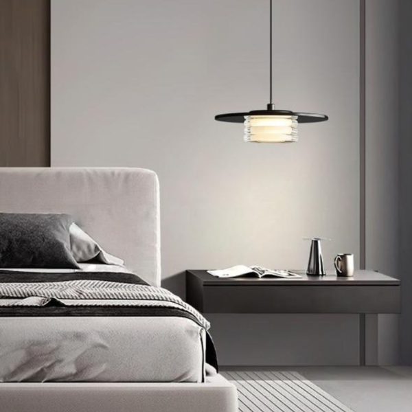 Đèn Chùm Đĩa Tròn Quang Phổ Bảo Vệ Mắt 3 Chế Độ Sáng Trang Trí Phòng Ngủ, Đọc Sách, Phòng Khách