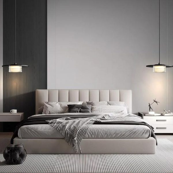 Đèn Chùm Đĩa Tròn Quang Phổ Bảo Vệ Mắt 3 Chế Độ Sáng Trang Trí Phòng Ngủ, Đọc Sách, Phòng Khách