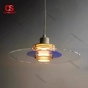 Đèn Chùm Đĩa Tròn Xanh Thuỷ Tinh Cá Tính Phong Cách Đan Mạch Decor Phòng Ngủ, Sofa