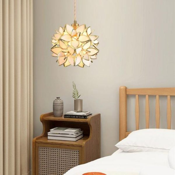 Đèn Chùm Hoa Cẩm Tú Cầu Thuỷ Tinh Viền Đồng Sang Trọng Decor Phòng Ngủ, Bàn Ăn