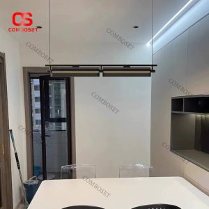 Đèn Chùm Thanh Sắt Dài Acrylic Phong Cách Công Nghiệp Decor Phòng Bếp, Quầy Bar