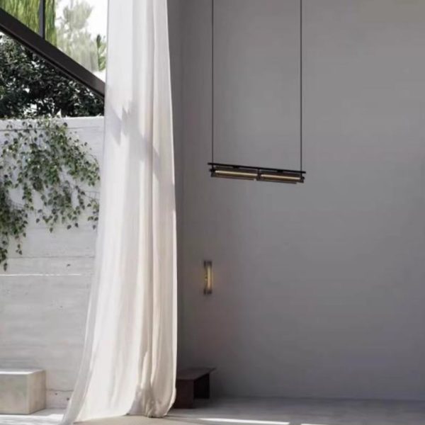 Đèn Chùm Thanh Sắt Dài Acrylic Phong Cách Công Nghiệp Decor Phòng Bếp, Quầy Bar