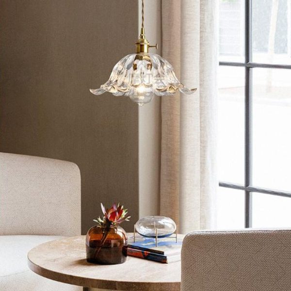 Đèn Chùm Thuỷ Tinh Bông Hoa Xanh Lá Decor Lối Đi Phòng Khách Nội Thất Xanh