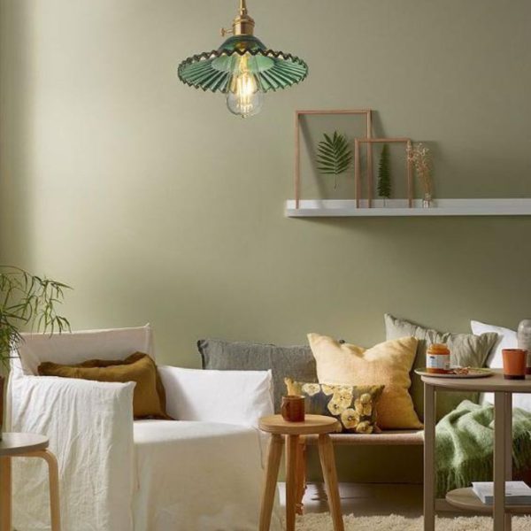 Đèn Chùm Thuỷ Tinh Bông Hoa Xanh Lá Decor Lối Đi Phòng Khách Nội Thất Xanh