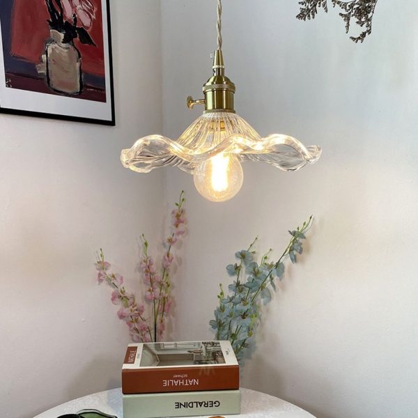 Đèn Chùm Thuỷ Tinh Hoa Xoè 3 Màu Nổi Bật Decor Góc Nhà, Bàn Làm Việc Xinh Xắn