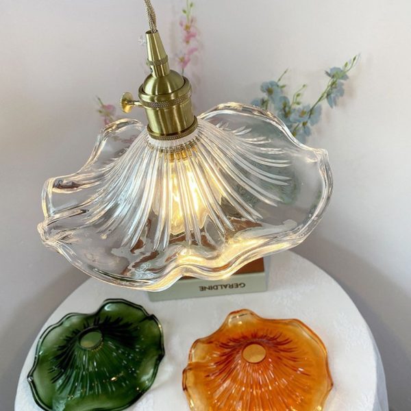 Đèn Chùm Thuỷ Tinh Hoa Xoè 3 Màu Nổi Bật Decor Góc Nhà, Bàn Làm Việc Xinh Xắn