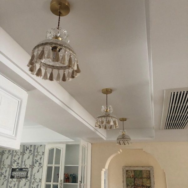 Đèn Chùm Thuỷ Tinh Tua Rua Cổ Điển Kiểu Pháp Chiếu Sáng Lung Linh Phòng Ngủ