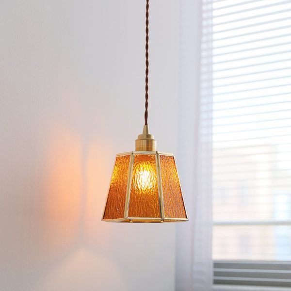 Đèn Chùm Thuỷ Tinh Viền Đồng Phòng Cách Retro Pháp Trang Trí Hành Lang Cửa Sổ