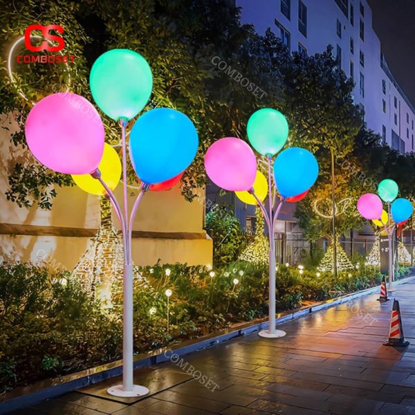 Đèn Đường LED Quả Bóng Bay Nhiều Màu Sắc Rực Rỡ Trang Trí Công Viên, Sự Kiện, Lễ Hội