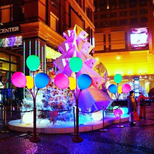 Đèn Đường LED Quả Bóng Bay Nhiều Màu Sắc Rực Rỡ Trang Trí Công Viên, Sự Kiện, Lễ Hội