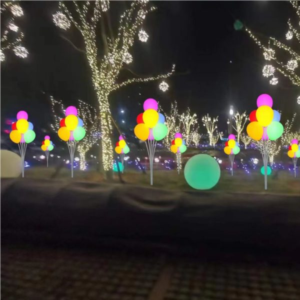 Đèn Đường LED Quả Bóng Bay Nhiều Màu Sắc Rực Rỡ Trang Trí Công Viên, Sự Kiện, Lễ Hội