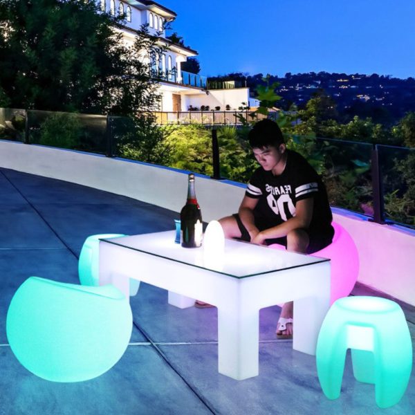 Đèn LED Bàn Cafe RGB 16 Màu Chống Thấm Nước Decor Quán Bar, Sân Vườn, Không Gian Ngoài Trời