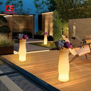Đèn LED Dạ Quang Bình Hoa Chống Thấm Nước, Chuyển Màu Linh Hoạt Decor Sân Vườn, Phòng Khách
