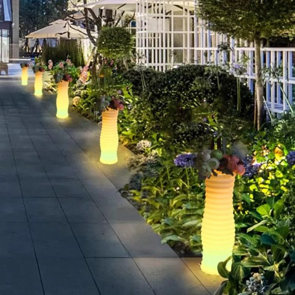 Đèn LED Dạ Quang Bình Hoa Chống Thấm Nước, Chuyển Màu Linh Hoạt Decor Sân Vườn, Phòng Khách