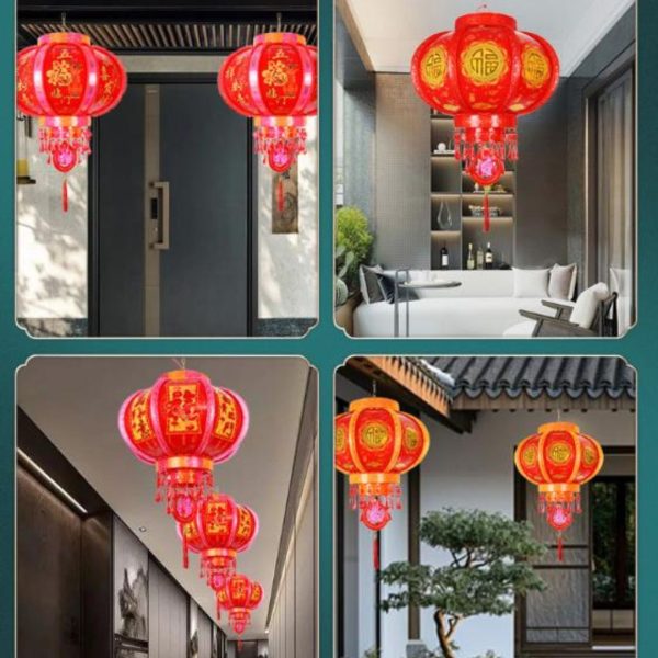 Đèn Lồng Đỏ Xoay 360 Độ Phong Cách Trung Quốc Trang Trí Hiên Nhà, Ban Công Ngày Tết