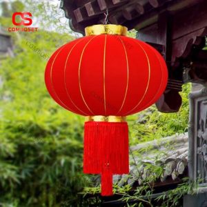 Đèn Lồng Vải Đỏ Chống Thấm Nước Decor Hiên Nhà, Lối Đi Đón Năm Mới Tết Đến