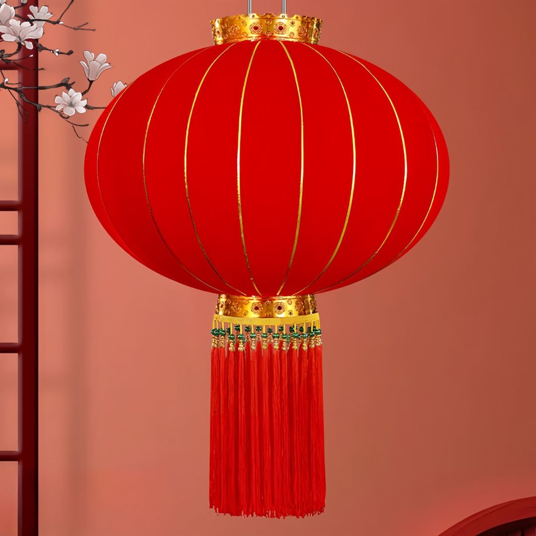 Đèn Lồng Vải Đỏ Chống Thấm Nước Decor Hiên Nhà, Lối Đi Đón Năm Mới Tết Đến