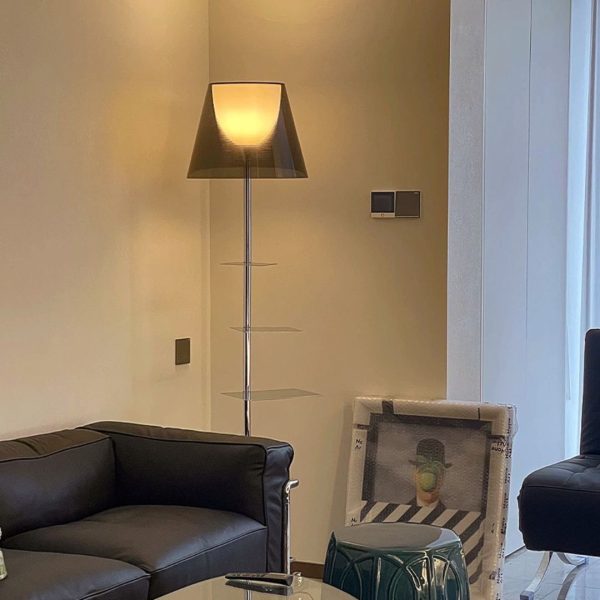 Đèn Sàn Acrylic Kết Hợp Kệ Sách Tiện Dụng Thiết Kế Phong Cách Ý Phòng Khách, Phòng Ngủ