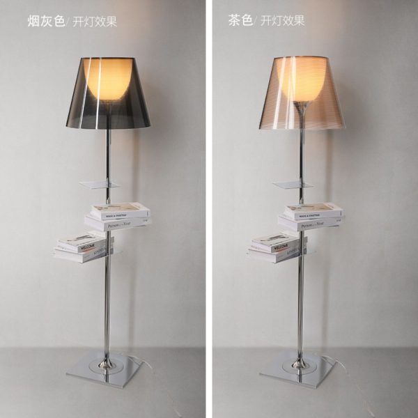 Đèn Sàn Acrylic Kết Hợp Kệ Sách Tiện Dụng Thiết Kế Phong Cách Ý Phòng Khách, Phòng Ngủ