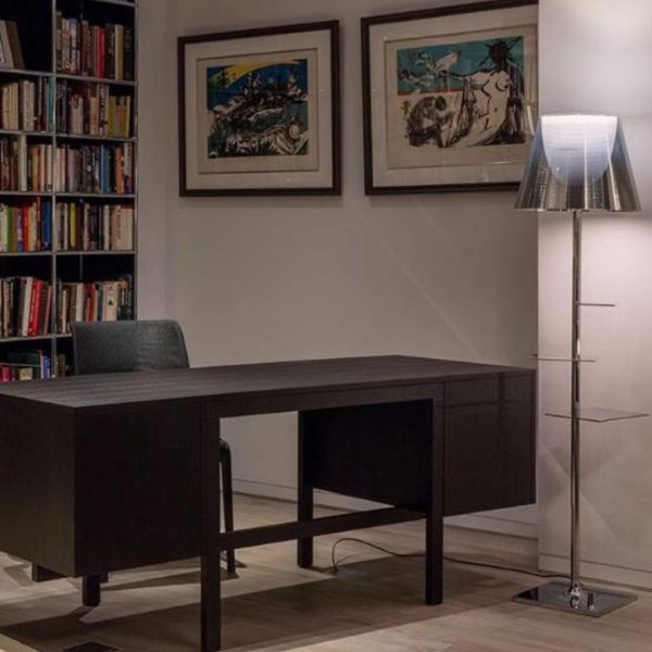 Đèn Sàn Acrylic Kết Hợp Kệ Sách Tiện Dụng Thiết Kế Phong Cách Ý Phòng Khách, Phòng Ngủ