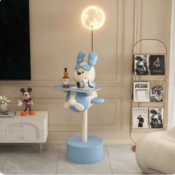 Đèn Sàn Cún Con Hoạt Hình Dễ Thương Kèm Kệ Để Đồ Có 3 Chế Độ Sáng Cho Phòng Ngủ