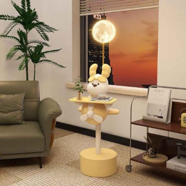 Đèn Sàn Cún Con Hoạt Hình Dễ Thương Kèm Kệ Để Đồ Có 3 Chế Độ Sáng Cho Phòng Ngủ