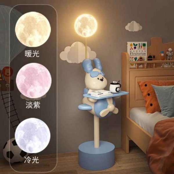 Đèn Sàn Cún Con Hoạt Hình Dễ Thương Kèm Kệ Để Đồ Có 3 Chế Độ Sáng Cho Phòng Ngủ