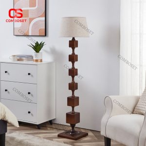 Đèn Sàn Gỗ Cổ Điển Khối Lập Phương Pháp Thời Trung Cổ Decor Sofa Phòng Khách