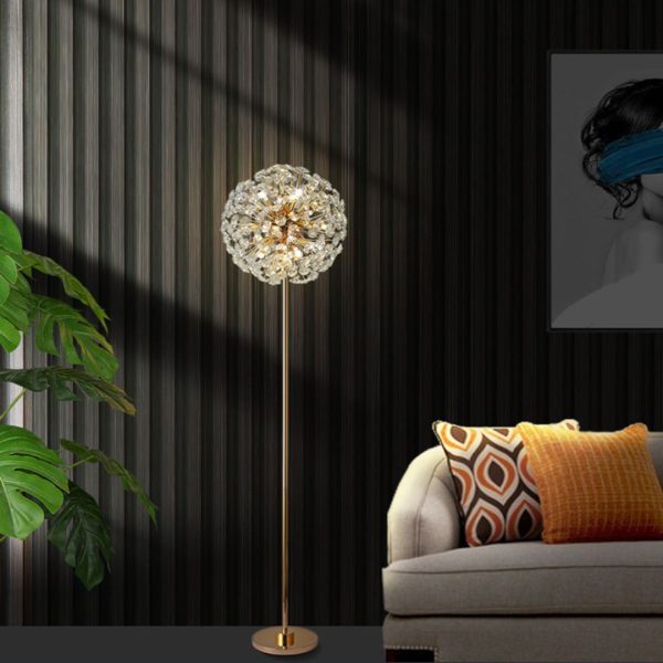 Đèn Sàn Hoa Bồ Công Anh Pha Lê Lấp Lánh 3 Chế Độ Sáng Decor Phòng Khách, Phòng Ngủ Ấm Áp