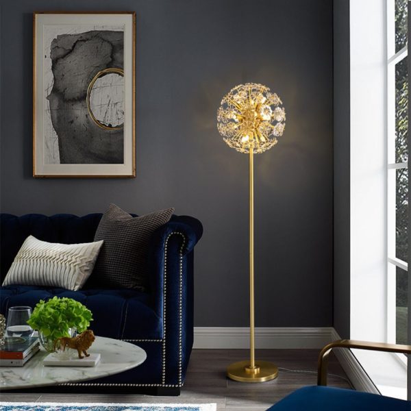 Đèn Sàn Hoa Bồ Công Anh Pha Lê Lấp Lánh 3 Chế Độ Sáng Decor Phòng Khách, Phòng Ngủ Ấm Áp