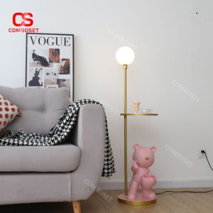 Đèn Sàn Hoạt Hình Gấu Trắng Hồng Ngộ Nghĩnh 3 Chế Độ Sáng Trang Hoàng Phòng Ngủ Cho Bé