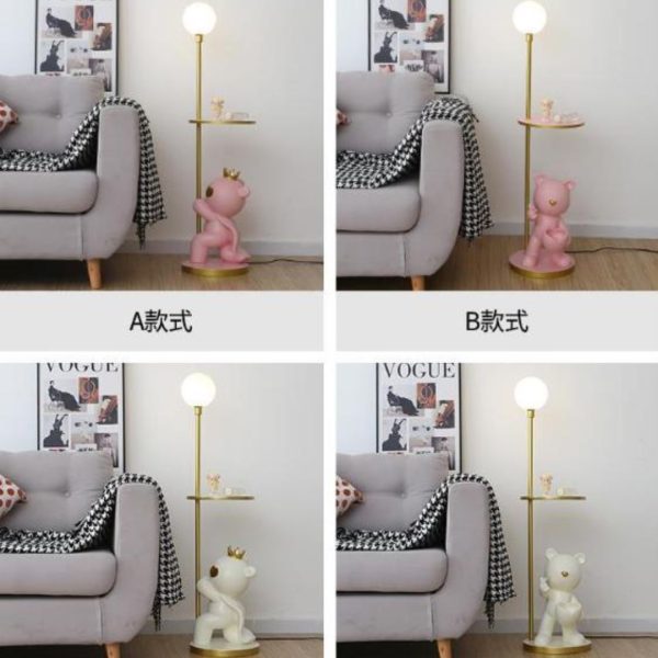 Đèn Sàn Hoạt Hình Gấu Trắng Hồng Ngộ Nghĩnh 3 Chế Độ Sáng Trang Hoàng Phòng Ngủ Cho Bé