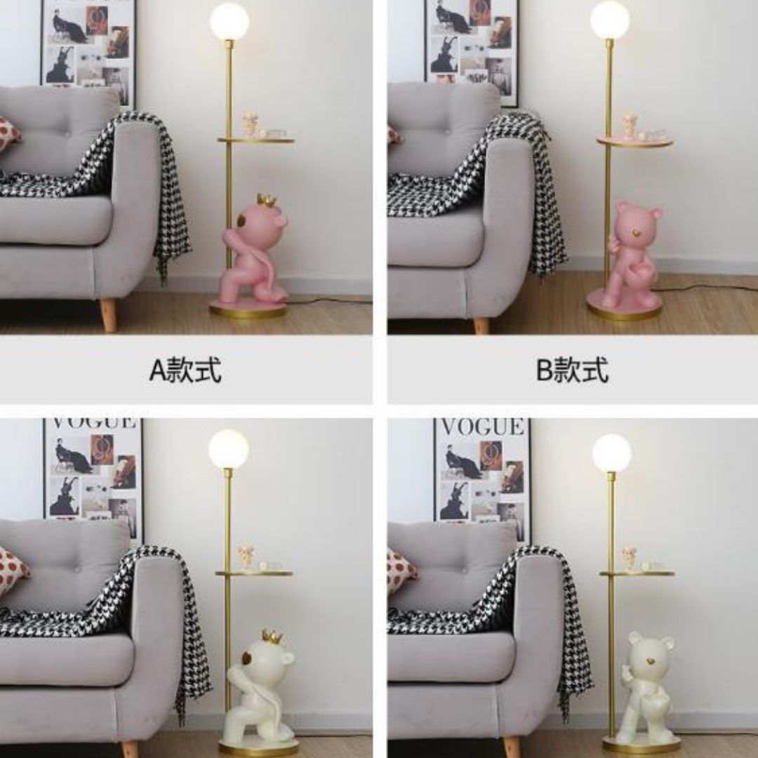 Đèn Sàn Hoạt Hình Gấu Trắng Hồng Ngộ Nghĩnh 3 Chế Độ Sáng Trang Hoàng Phòng Ngủ Cho Bé