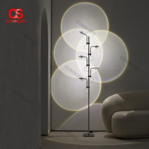Đèn Sàn Kim Loại Mạ Crom 5 Bóng Thiết Kế Tối Giản Cá Tính Phòng Khách, Phòng Ngủ