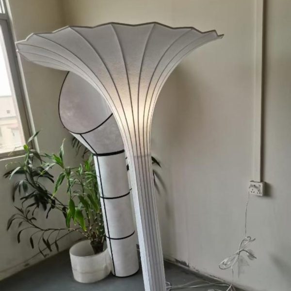 Đèn Sàn Lụa Hình Phễu Tối Giản Nhật Bản Trang Trí Nhà Ở, Sảnh Nhà Hàng Khách Sạn
